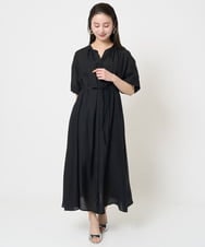 F6EGA05330 MICHEL KLEIN(小さいサイズ)(メゾン ドゥ サンク) [小さいサイズ]3WAYロングシャツワンピース グレー