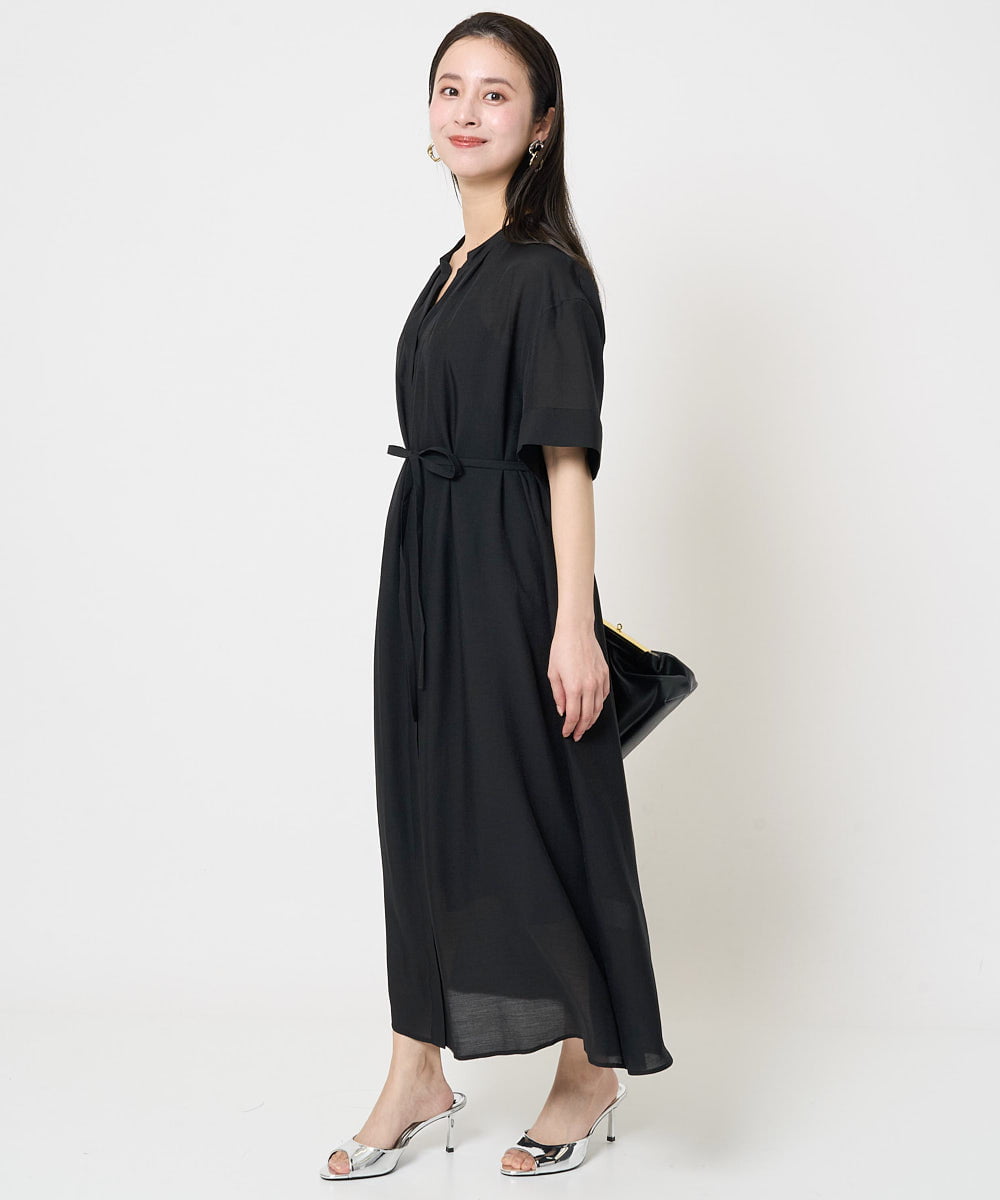 F6EGA05330 MICHEL KLEIN(小さいサイズ)(メゾン ドゥ サンク) [小さいサイズ]3WAYロングシャツワンピース グレー