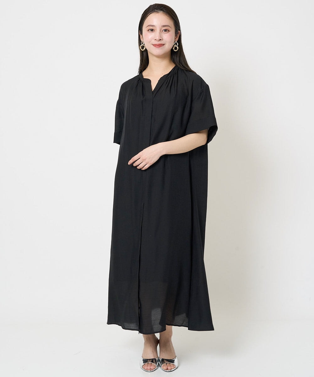 F6EGA05330 MICHEL KLEIN(小さいサイズ)(メゾン ドゥ サンク) [小さいサイズ]3WAYロングシャツワンピース グレー