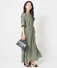 F6EGA05330 MICHEL KLEIN(小さいサイズ)(メゾン ドゥ サンク) [小さいサイズ]3WAYロングシャツワンピース グレー