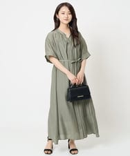 F6EGA05330 MICHEL KLEIN(小さいサイズ)(メゾン ドゥ サンク) [小さいサイズ]3WAYロングシャツワンピース グレー