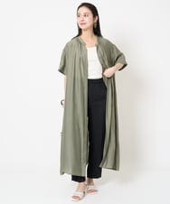 F6EGA05330 MICHEL KLEIN(小さいサイズ)(メゾン ドゥ サンク) [小さいサイズ]3WAYロングシャツワンピース グレー