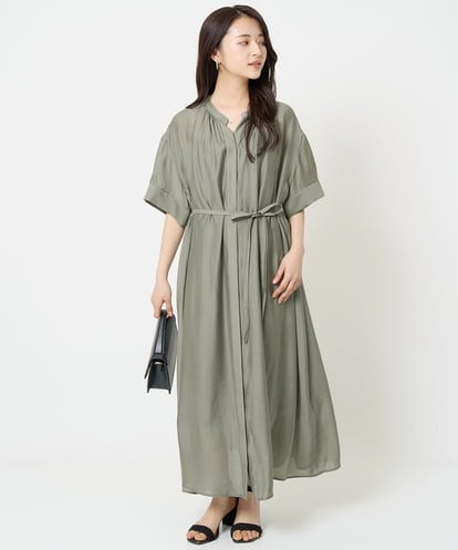Maison de CINQ(メゾン ドゥ サンク) [小さいサイズ]3WAYロングシャツワンピース グレー/灰 36