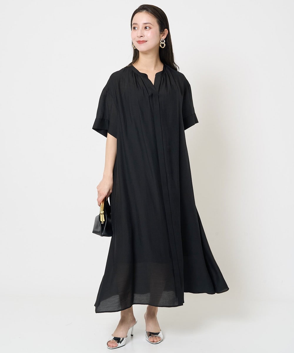 F6EGA05330 MICHEL KLEIN(小さいサイズ)(メゾン ドゥ サンク) [小さいサイズ]3WAYロングシャツワンピース グレー