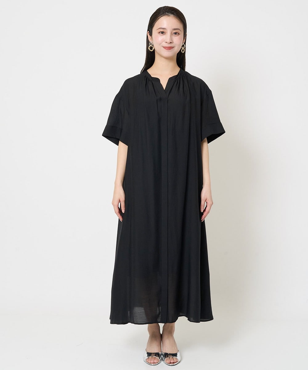 F6EGA05330 MICHEL KLEIN(小さいサイズ)(メゾン ドゥ サンク) [小さいサイズ]3WAYロングシャツワンピース グレー