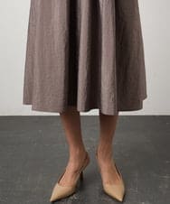 F6EGD07390 MICHEL KLEIN(小さいサイズ)(メゾン ドゥ サンク) [小さいサイズ]ナイロンクロス ギャザーワンピース ブラック