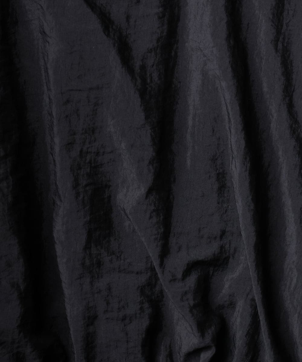 F6EGD07390 MICHEL KLEIN(小さいサイズ)(メゾン ドゥ サンク) [小さいサイズ]ナイロンクロス ギャザーワンピース ブラック