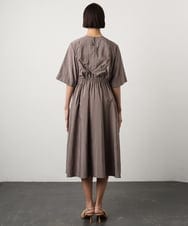 F6EGD07390 MICHEL KLEIN(小さいサイズ)(メゾン ドゥ サンク) [小さいサイズ]ナイロンクロス ギャザーワンピース ブラック