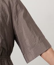 F6EGD07390 MICHEL KLEIN(小さいサイズ)(メゾン ドゥ サンク) [小さいサイズ]ナイロンクロス ギャザーワンピース ブラック