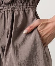 F6EGD07390 MICHEL KLEIN(小さいサイズ)(メゾン ドゥ サンク) [小さいサイズ]ナイロンクロス ギャザーワンピース ブラック