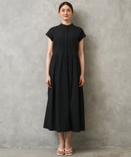 F6EGD09450 MICHEL KLEIN(小さいサイズ)(メゾン ドゥ サンク) [小さいサイズ]フレンチスリーブフレアワンピース ブラック