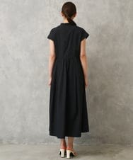 F6EGD09450 MICHEL KLEIN(小さいサイズ)(メゾン ドゥ サンク) [小さいサイズ]フレンチスリーブフレアワンピース ブラック