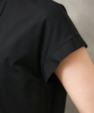 F6EGD09450 MICHEL KLEIN(小さいサイズ)(メゾン ドゥ サンク) [小さいサイズ]フレンチスリーブフレアワンピース ブラック