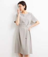F6EGS43350 MICHEL KLEIN(小さいサイズ)(メゾン ドゥ サンク) [小さいサイズ]2WAY タックデザインベルト付きワンピース ブラウン(87)