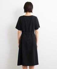 F6EGS43350 MICHEL KLEIN(小さいサイズ)(メゾン ドゥ サンク) [小さいサイズ]2WAY タックデザインベルト付きワンピース ブラウン(87)