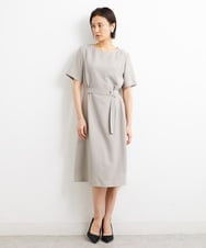 F6EGS43350 MICHEL KLEIN(小さいサイズ)(メゾン ドゥ サンク) [小さいサイズ]2WAY タックデザインベルト付きワンピース ブラウン(87)