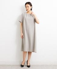 F6EGS43350 MICHEL KLEIN(小さいサイズ)(メゾン ドゥ サンク) [小さいサイズ]2WAY タックデザインベルト付きワンピース ブラウン(87)