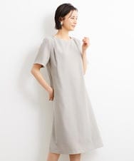 F6EGS43350 MICHEL KLEIN(小さいサイズ)(メゾン ドゥ サンク) [小さいサイズ]2WAY タックデザインベルト付きワンピース ブラウン(87)