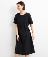 F6EGS43350 MICHEL KLEIN(小さいサイズ)(メゾン ドゥ サンク) [小さいサイズ]2WAY タックデザインベルト付きワンピース ブラウン(87)