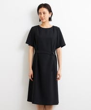 F6EGS43350 MICHEL KLEIN(小さいサイズ)(メゾン ドゥ サンク) [小さいサイズ]2WAY タックデザインベルト付きワンピース ブラウン(87)