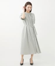 F6EGV38330 MICHEL KLEIN(小さいサイズ)(メゾン ドゥ サンク) [小さいサイズ]パフスリーブロングワンピース グレー(92)