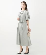 F6EGV38330 MICHEL KLEIN(小さいサイズ)(メゾン ドゥ サンク) [小さいサイズ]パフスリーブロングワンピース グレー(92)