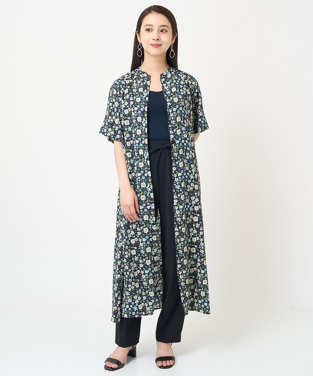 F6EGV46390 MICHEL KLEIN(小さいサイズ)(メゾン ドゥ サンク) [小さいサイズ]フラワープリント3WAYワンピース(オリジナルプリント) ネイビー系(57)