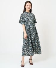F6EGV46390 MICHEL KLEIN(小さいサイズ)(メゾン ドゥ サンク) [小さいサイズ]フラワープリント3WAYワンピース(オリジナルプリント) ネイビー系(57)