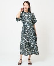 F6EGV46390 MICHEL KLEIN(小さいサイズ)(メゾン ドゥ サンク) [小さいサイズ]フラワープリント3WAYワンピース(オリジナルプリント) ネイビー系(57)