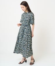 F6EGV46390 MICHEL KLEIN(小さいサイズ)(メゾン ドゥ サンク) [小さいサイズ]フラワープリント3WAYワンピース(オリジナルプリント) ネイビー系(57)
