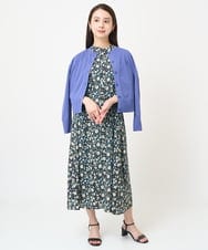 F6EGV46390 MICHEL KLEIN(小さいサイズ)(メゾン ドゥ サンク) [小さいサイズ]フラワープリント3WAYワンピース(オリジナルプリント) ネイビー系(57)