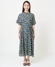 F6EGV46390 MICHEL KLEIN(小さいサイズ)(メゾン ドゥ サンク) [小さいサイズ]フラワープリント3WAYワンピース(オリジナルプリント) ネイビー系(57)