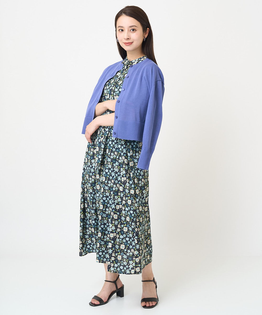 F6EGV46390 MICHEL KLEIN(小さいサイズ)(メゾン ドゥ サンク) [小さいサイズ]フラワープリント3WAYワンピース(オリジナルプリント) ネイビー系(57)