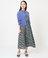F6EGV46390 MICHEL KLEIN(小さいサイズ)(メゾン ドゥ サンク) [小さいサイズ]フラワープリント3WAYワンピース(オリジナルプリント) ネイビー系(57)