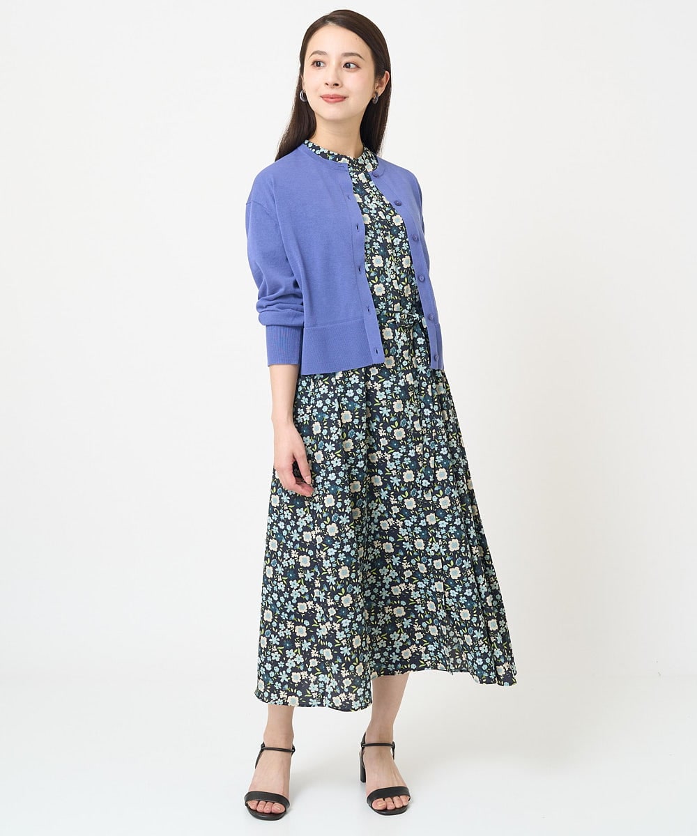 F6EGV46390 MICHEL KLEIN(小さいサイズ)(メゾン ドゥ サンク) [小さいサイズ]フラワープリント3WAYワンピース(オリジナルプリント) ネイビー系(57)