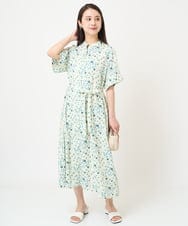 F6EGV46390 MICHEL KLEIN(小さいサイズ)(メゾン ドゥ サンク) [小さいサイズ]フラワープリント3WAYワンピース(オリジナルプリント) ネイビー系(57)