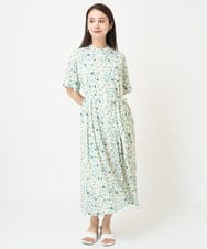 F6EGV46390 MICHEL KLEIN(小さいサイズ)(メゾン ドゥ サンク) [小さいサイズ]フラワープリント3WAYワンピース(オリジナルプリント) ネイビー系(57)