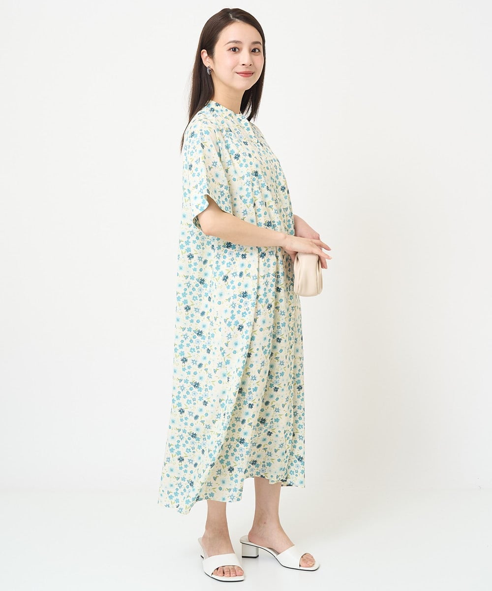 F6EGV46390 MICHEL KLEIN(小さいサイズ)(メゾン ドゥ サンク) [小さいサイズ]フラワープリント3WAYワンピース(オリジナルプリント) ネイビー系(57)