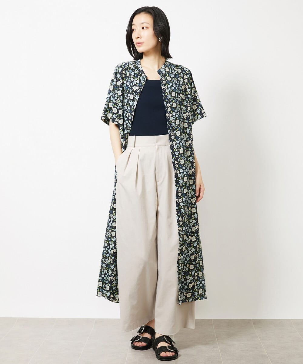 F6EGV46390 MICHEL KLEIN(小さいサイズ)(メゾン ドゥ サンク) [小さいサイズ]フラワープリント3WAYワンピース(オリジナルプリント) ネイビー系(57)