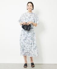 F6EHV50330 MICHEL KLEIN(小さいサイズ)(メゾン ドゥ サンク) [小さいサイズ]ペイズリープリント3WAYワンピース ホワイト系(50)