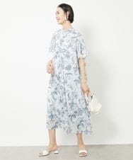 F6EHV50330 MICHEL KLEIN(小さいサイズ)(メゾン ドゥ サンク) [小さいサイズ]ペイズリープリント3WAYワンピース ホワイト系(50)
