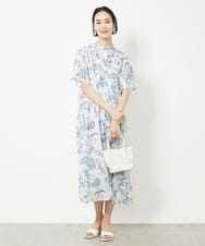 F6EHV50330 MICHEL KLEIN(小さいサイズ)(メゾン ドゥ サンク) [小さいサイズ]ペイズリープリント3WAYワンピース ホワイト系(50)
