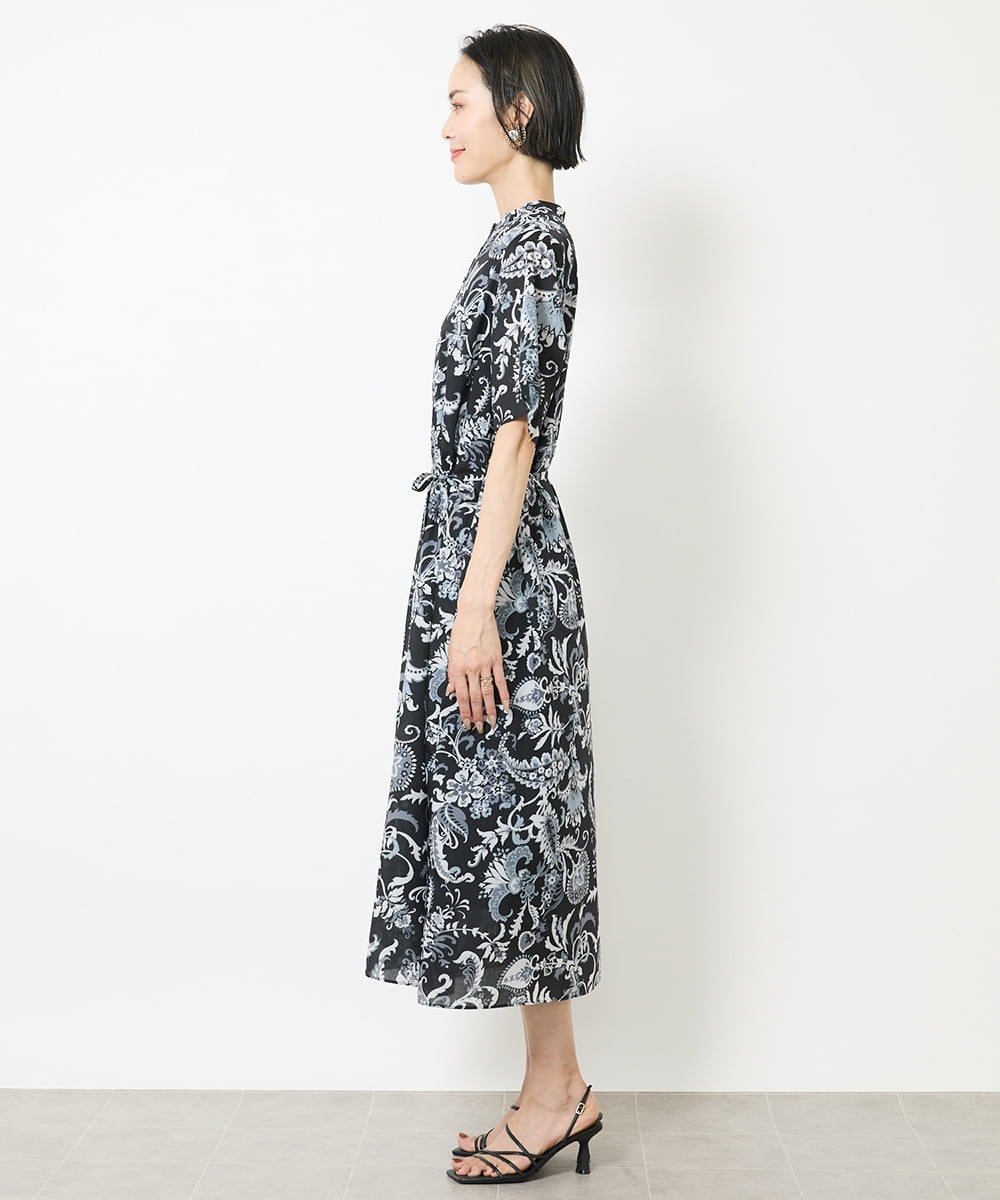 F6EHV50330 MICHEL KLEIN(小さいサイズ)(メゾン ドゥ サンク) [小さいサイズ]ペイズリープリント3WAYワンピース ホワイト系(50)