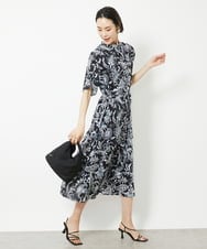 F6EHV50330 MICHEL KLEIN(小さいサイズ)(メゾン ドゥ サンク) [小さいサイズ]ペイズリープリント3WAYワンピース ブラック系(94)