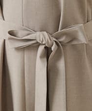 F6EHV53290 MICHEL KLEIN(小さいサイズ)(メゾン ドゥ サンク) [小さいサイズ]ドライタッチリネンライクワンピース モカ(87)