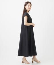 F6EHV53290 MICHEL KLEIN(小さいサイズ)(メゾン ドゥ サンク) [小さいサイズ]ドライタッチリネンライクワンピース モカ(87)