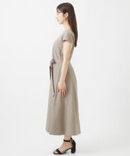 F6EHV53290 MICHEL KLEIN(小さいサイズ)(メゾン ドゥ サンク) [小さいサイズ]ドライタッチリネンライクワンピース モカ(87)