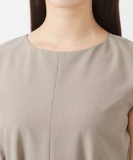 F6EHV53290 MICHEL KLEIN(小さいサイズ)(メゾン ドゥ サンク) [小さいサイズ]ドライタッチリネンライクワンピース モカ(87)