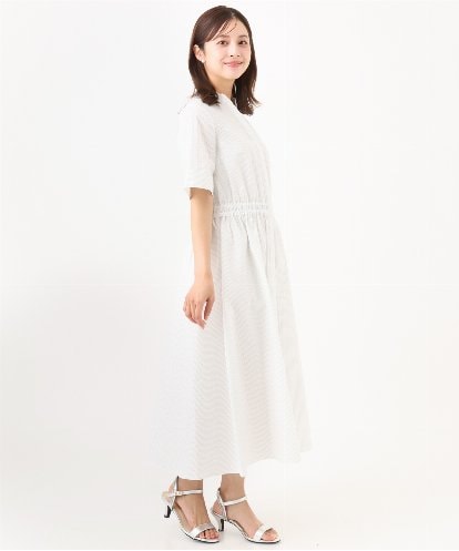 F6EID01370 MICHEL KLEIN(小さいサイズ) [小さいサイズ]Vネックフレアワンピース