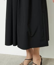 F6EJA02270 MICHEL KLEIN(小さいサイズ)(メゾン ドゥ サンク) [小さいサイズ]キーネックギャザーワンピース ブラック
